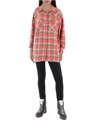 Levi's Plus Cotton Western Button-down Top - Red