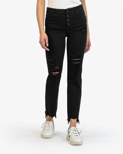 Kut From The Kloth Volition Reese Raw Hem Jeans - Black