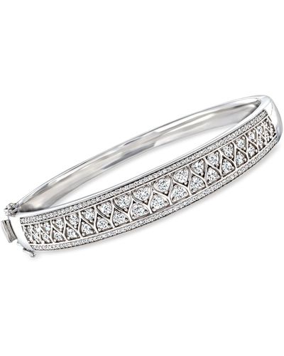 Ross-Simons Diamond Geometric Bangle Bracelet - White
