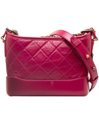 Chanel Gabrielle Leather Shoulder Bag (pre-owned) - Purple