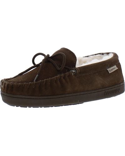 BEARPAW Solid Lined Moccasins - Brown