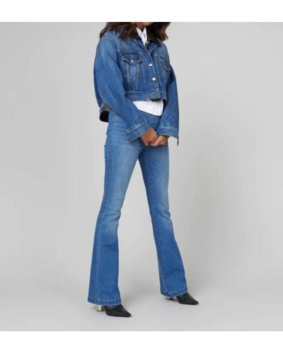 Spanx Pintuck Flare Jeans in Blue