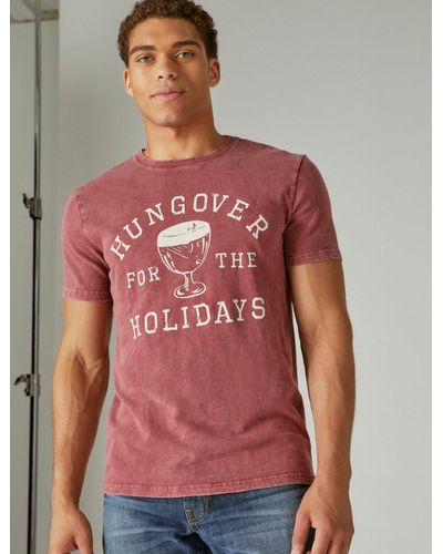 Lucky Brand Hungover Holidays Graphic Tee - Red