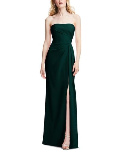 After Six Pleated Polyester Evening Dress - Green
