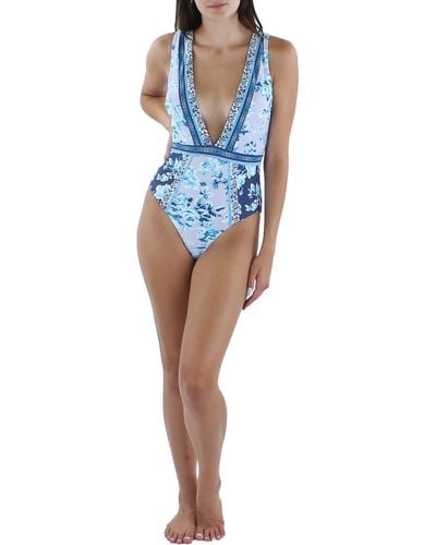 Nanette Lepore Floral Lined One-piece Swimsuit - Blue