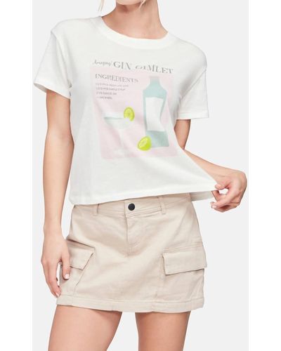 Wildfox Gin Gimlet Charlie Crop Tee In Clean White
