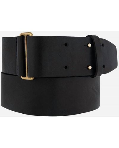 Amsterdam Heritage Vera Wide Leather Waist Belt - Black