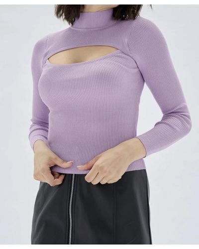 MINKPINK Tinghir Cut Out Knit Top - Purple