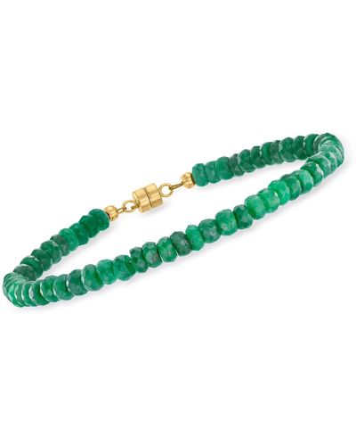 Ross-Simons Emerald Bead Bracelet - Green