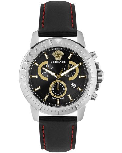 Versace New Chrono Strap Watch - Black