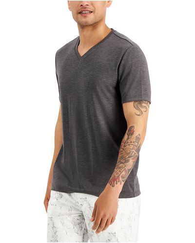 Alfani Knit Short Sleeves T-shirt - Gray