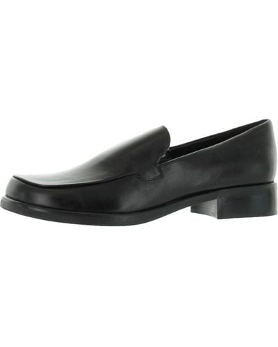 Franco Sarto Bocca Leather Square Toe Loafers - Black