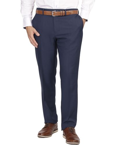 Tailorbyrd Timeless Solid Dress Pants - Blue