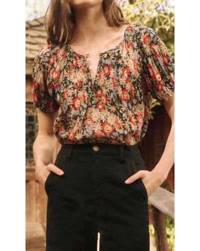 The Great The Florist Top In Twilight Floral - Black