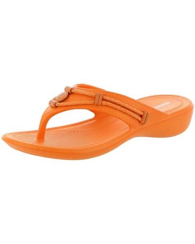 Minnetonka Silverthorne Prism Thong Slip On Flip-flops - Orange
