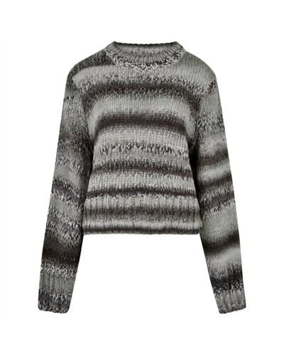 Apricot Mixed Knit Sweater - Gray