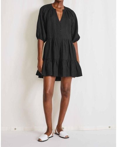 Apiece Apart Linen Mini Mitte Dress - Black