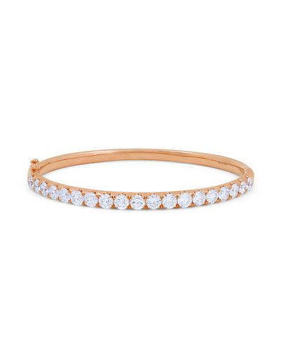 Diana M. Jewels 18 Kt Rose Gold Bangle Adorned With 4.81 Cts Tw Of Diamonds - Metallic