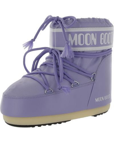 Moon Boot Polyvinyl Cold Weather Ankle Boots - Purple