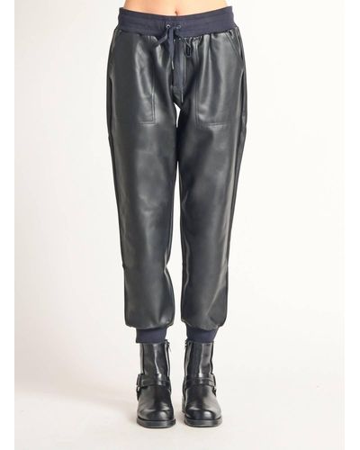 Dex Faux Leather Pocket Jogger In Black - Gray
