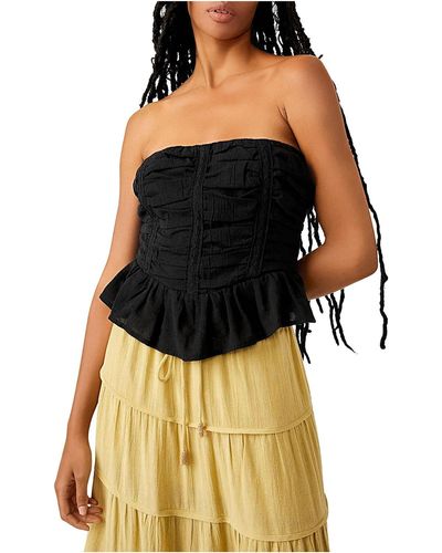 Free People Smocked Embroidered Strapless Top - Multicolor