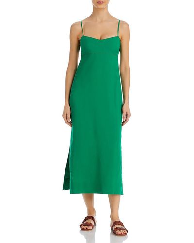 Haight Agatha Linen Long Maxi Dress - Green