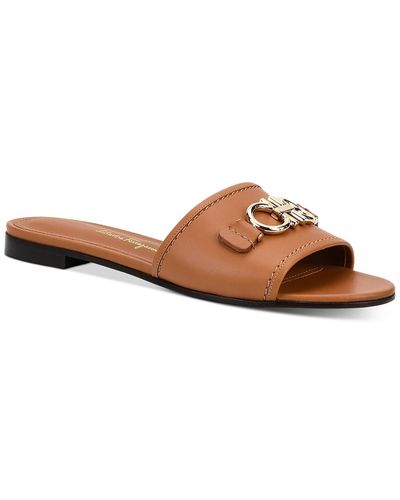 Ferragamo Rhodes Leather Gancini Sandals - Multicolor