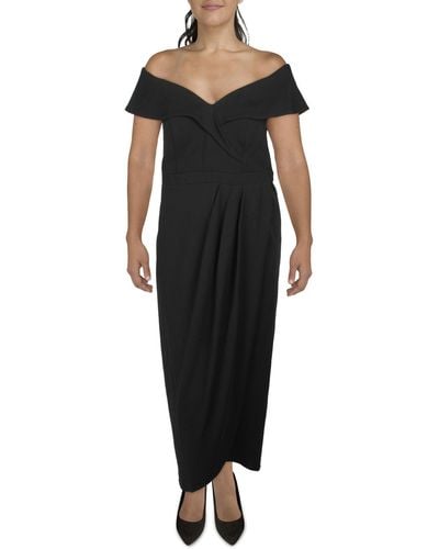 Xscape Plus Off-the-shoulder Maxi Evening Dress - Black