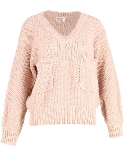 Chloé Oversized Chunky V-neck Sweater - Pink