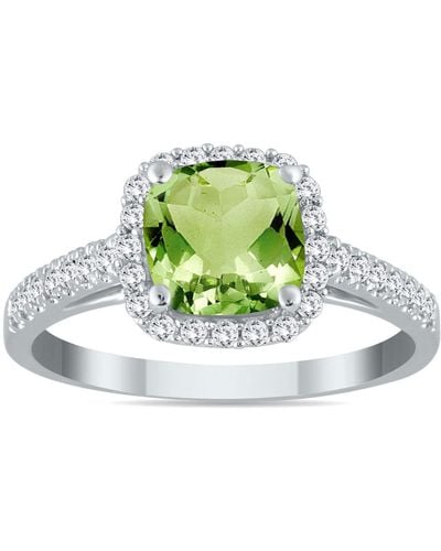 Monary Peridot And Diamond Ring - Green