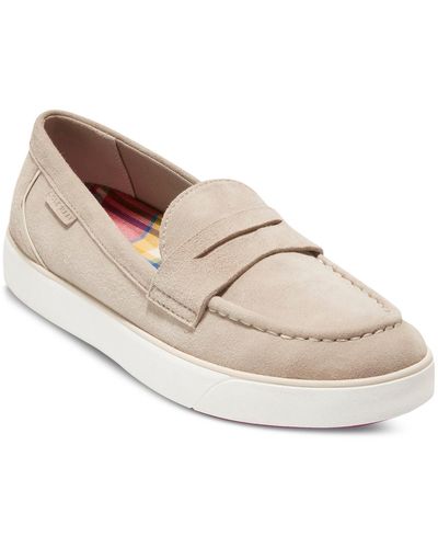 Cole Haan Nantucket 2.0 Suede Slip On Loafers - Natural
