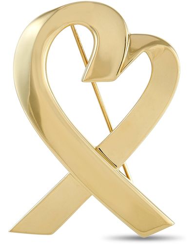 Tiffany & Co. 18k Gold Heart Brooch - Metallic