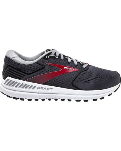 Brooks Beast '20 Running Shoes - D/medium Width In Blackened Pearl/black/red - Blue