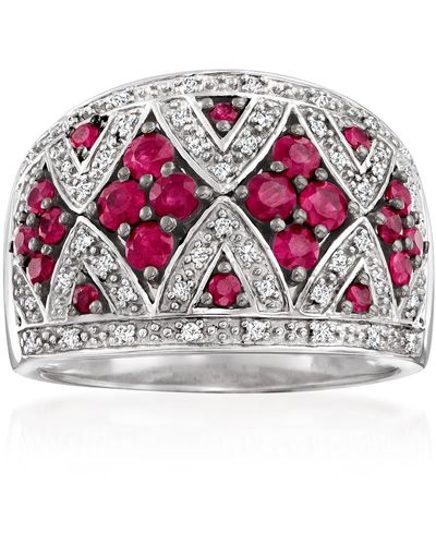 Ross-Simons Ruby And . Diamond Dome Ring - Red