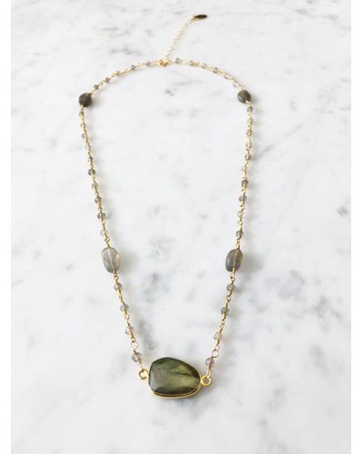 A Blonde and Her Bag Mrs. Parker Endless Summer Labradorite Necklace - White
