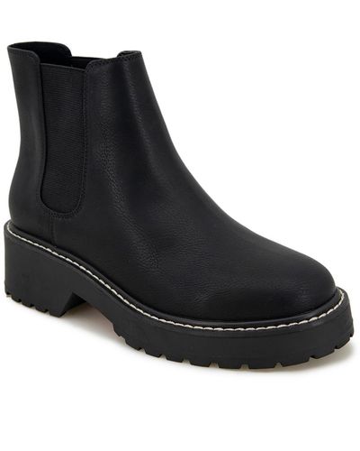 Xoxo Glo 2 Leather Round Toe Chelsea Boots - Black