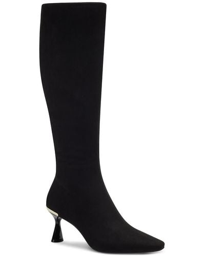 Alfani Cecee Faux Suede Tall Knee-high Boots - Black