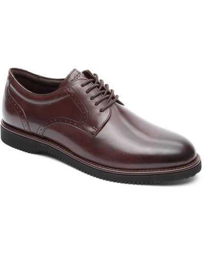 Rockport Plain Toe Leather Lace-up Oxfords - Brown