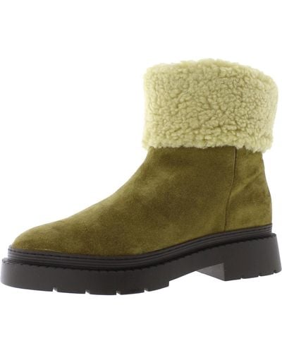Marc Fisher Vina Suede Faux Fur Lined Winter & Snow Boots - Green