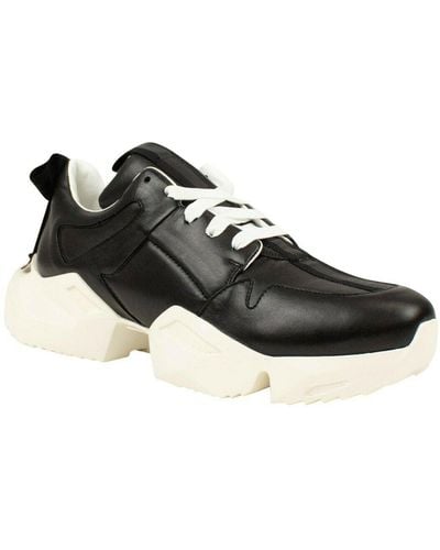 Unravel Project Leather Low Top Sneaker Shoes - Black