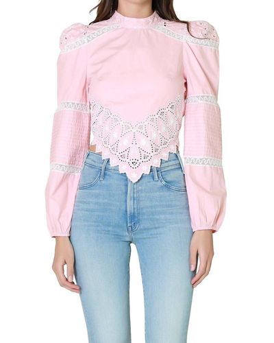 LoveShackFancy Hito Handkerchief Top - Pink