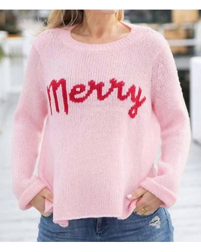 Wooden Ships 'merry' Crew Sweater - Pink