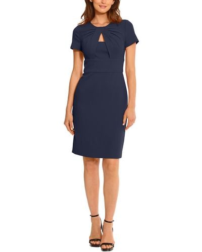 Maggy London Crepe Cut-out Cocktail And Party Dress - Blue