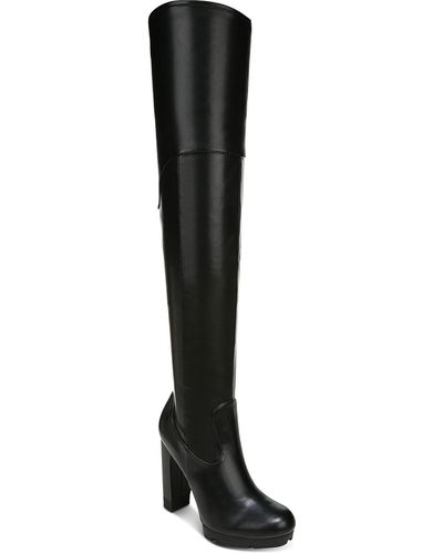 BarIII Giana Faux Leather Tall Over-the-knee Boots - Black
