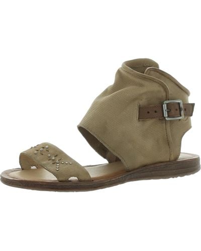 Miz Mooz Forge Leather Studded Gladiator Sandals - Brown