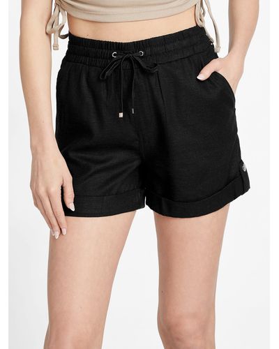 Guess Factory Charlotte Linen Shorts - Black