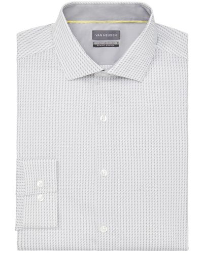 Van Heusen Printed Wrinkle Resistant Dress Shirt - White