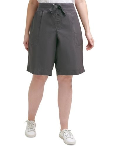 Calvin Klein Plus Stretch Midi Bermuda Shorts - Gray