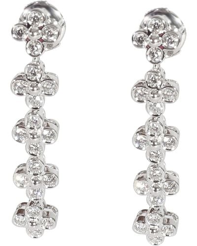 Tiffany & Co. Lace Diamond Long Drop Earrings - White