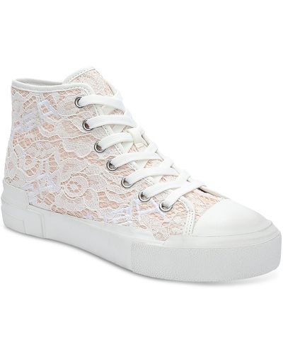 Ash Ghibly Lace Mesh Canvas Lifestyle High-top Sneakers - White